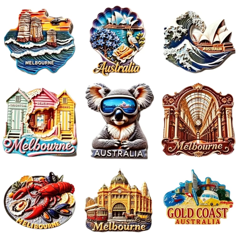 Home Decor Melbourne - 3D Resin Australia Melbourne Fridge Magnets