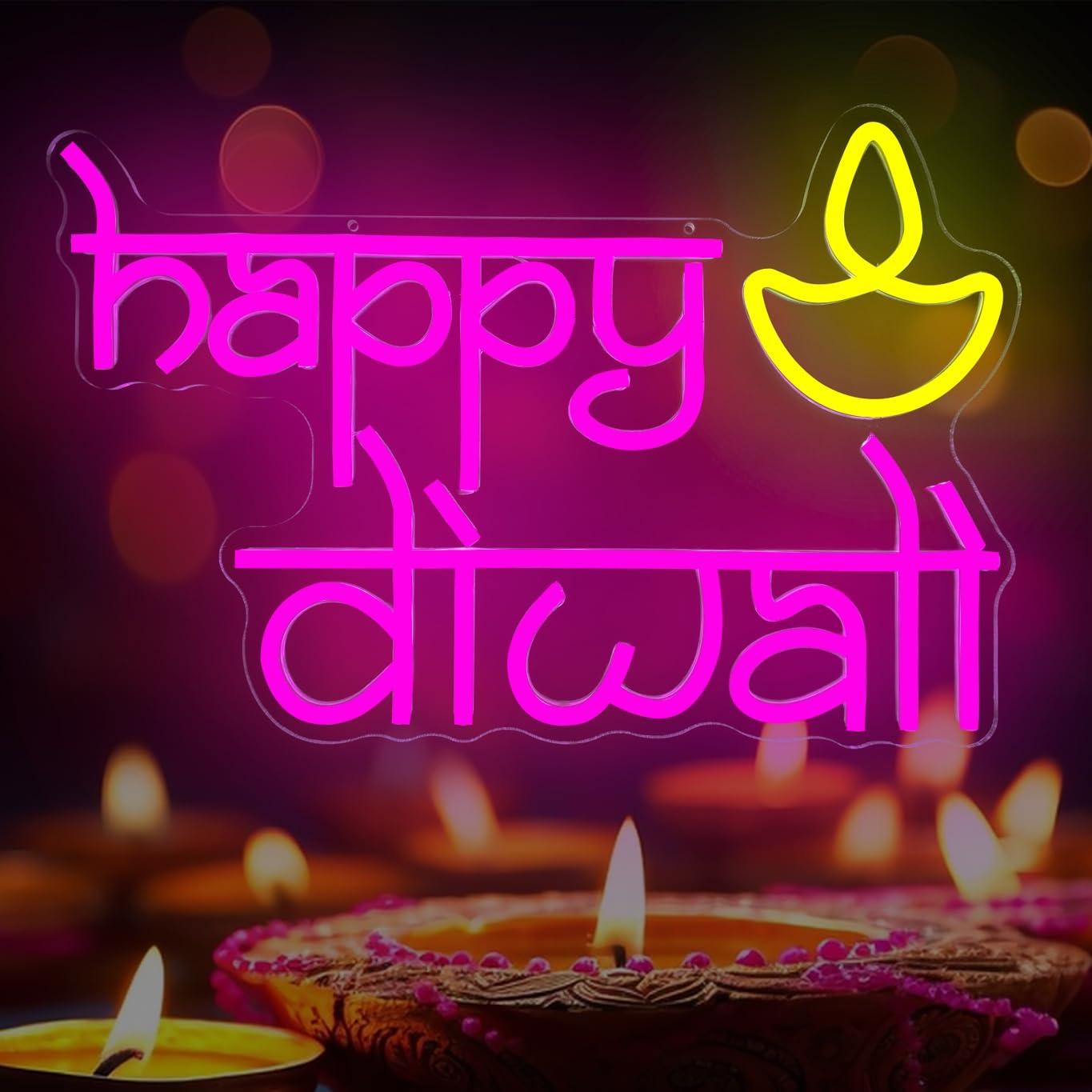 Home Decor Happy - Happy Diwali Neon Sign USB Powered