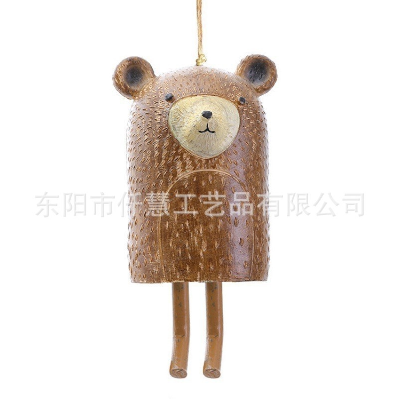 Boho Wind Chimes - Resin Bear Wind Chime Boho Handmade