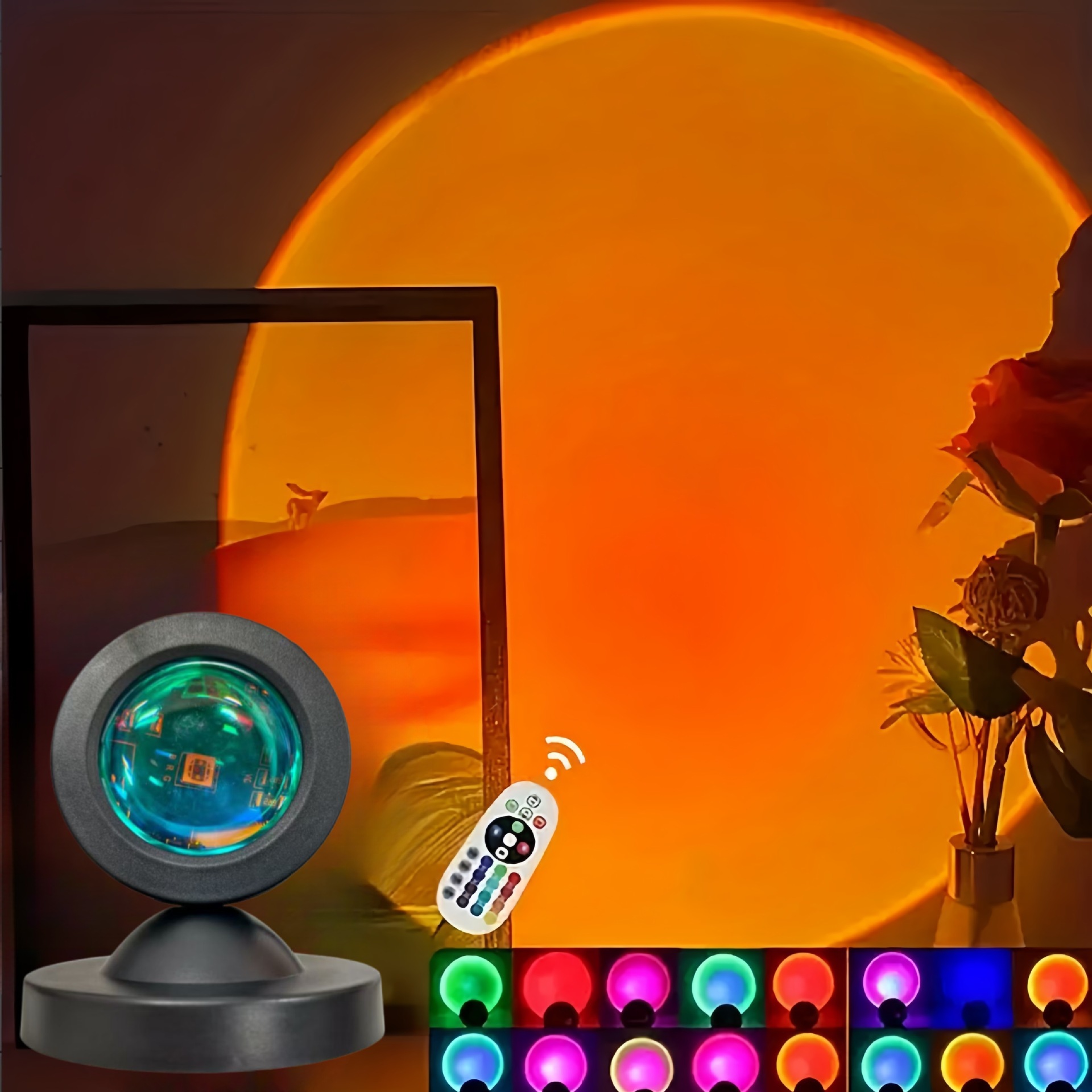 Home Decor Ikea - 1pc Vibrant Sunset Projection Light -
