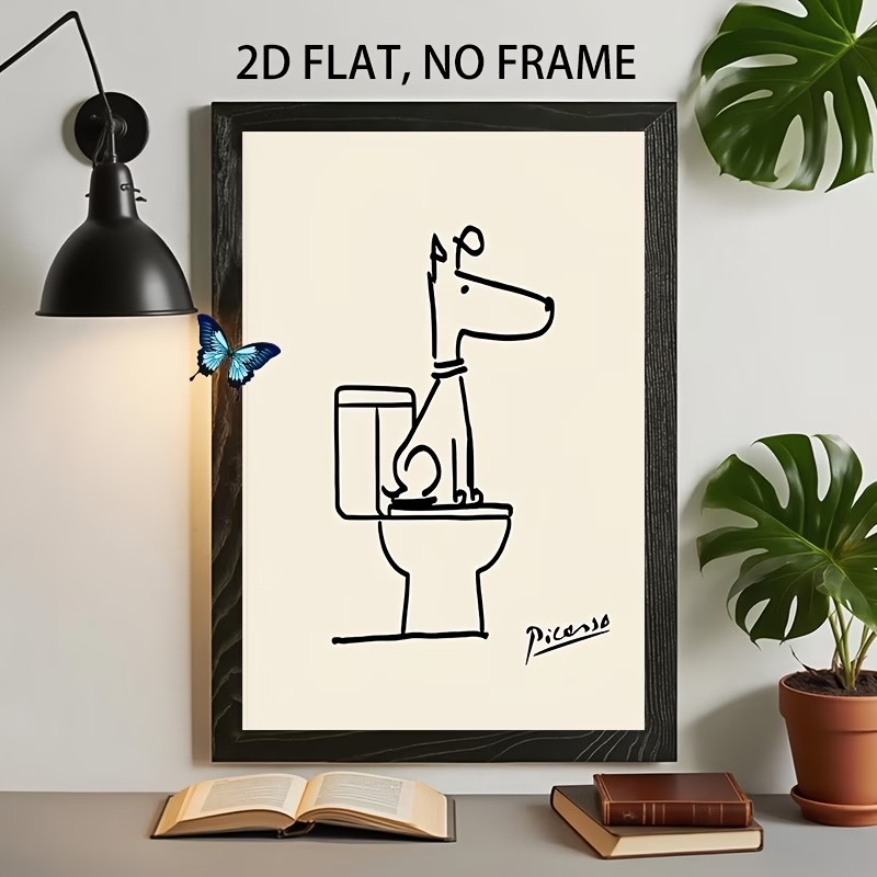 Home Decor Nz - Modern,Retro Fun Dog Toilet Picasso Line