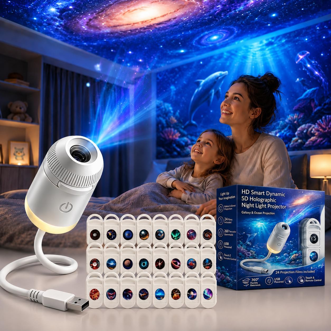 Home Decor Happy - HD Smart Dynamic 5D Holographic Night