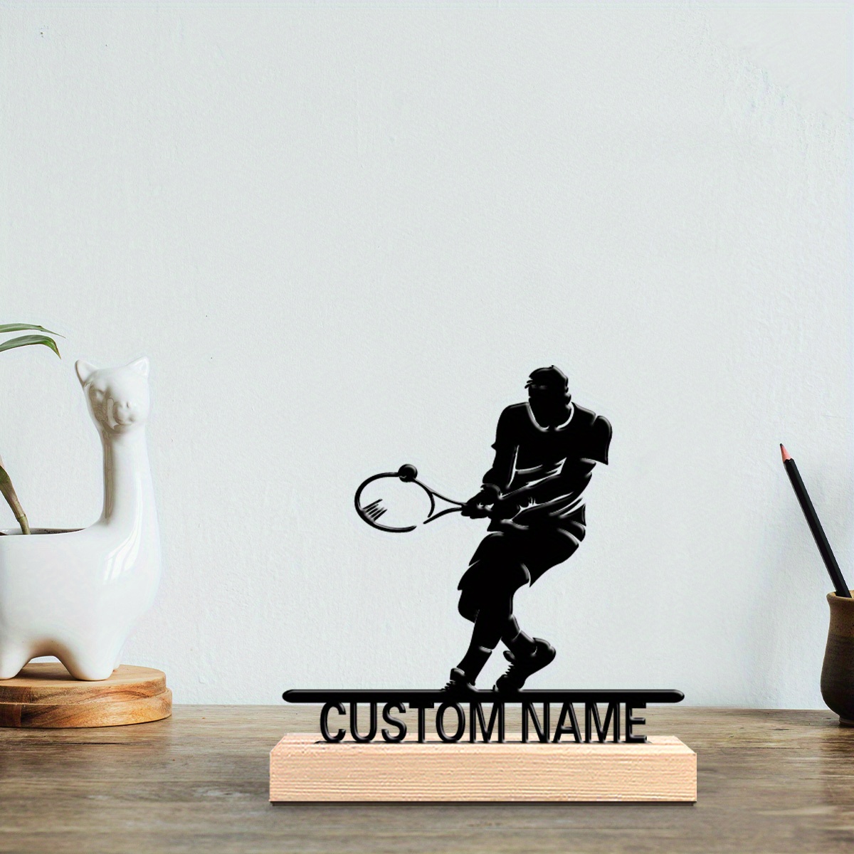 Home Decor Quirky - Personalized Tennis Player Metal Statue With
