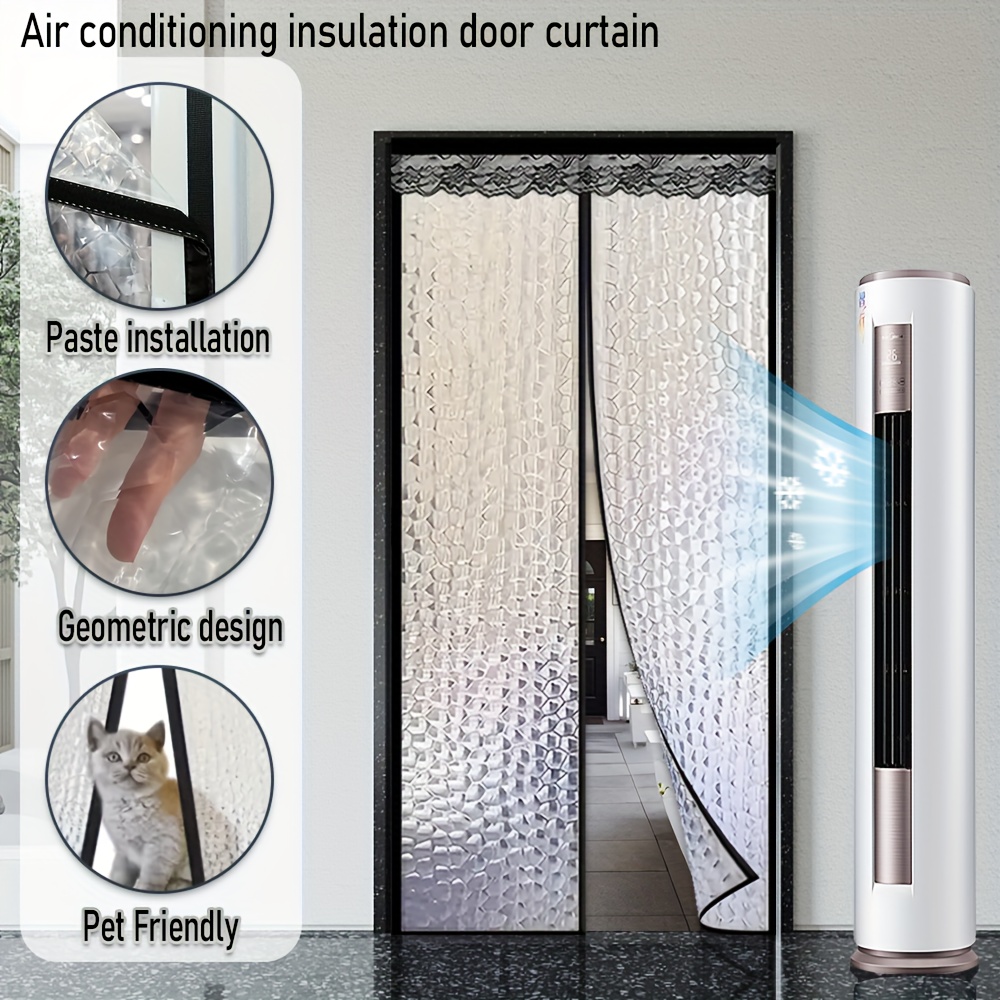 Room Divider Screen - Magnetic EVA Thermal Door Curtain Geometric