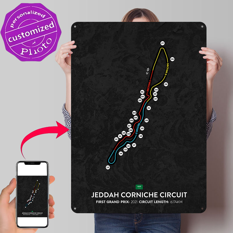 Jeddah Circuit 3D Printed Text - Home Decor Jeddah recension och pris
