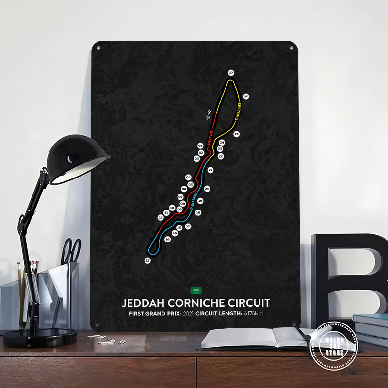 Jeddah Circuit 3D Printed Text - Home Decor Jeddah recension och pris