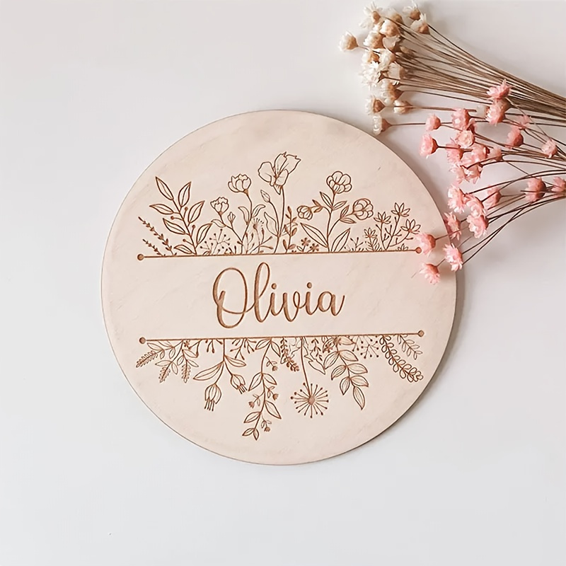 Personalized Floral Engraved N - Home Decor Rustic recension och pris