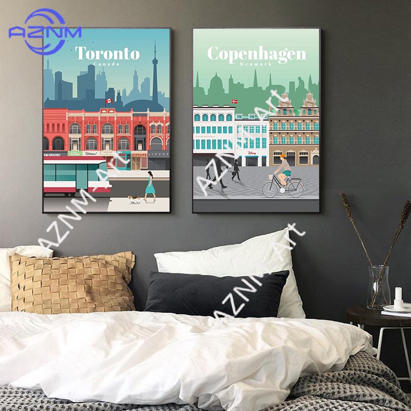 Modern Famous City Tourism Wal - Home Decor Melbourne recension och pris