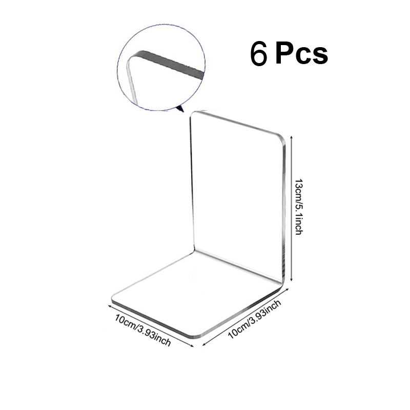 2/6pcs Set Clear Acrylic Booke - Aesthetic Bookend recension och pris