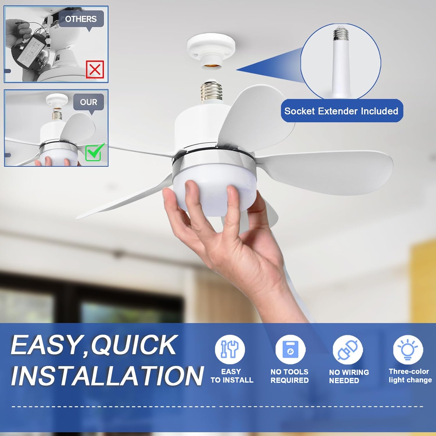 Socket Fan Light with Remote,  - Home Decor Light recension och pris