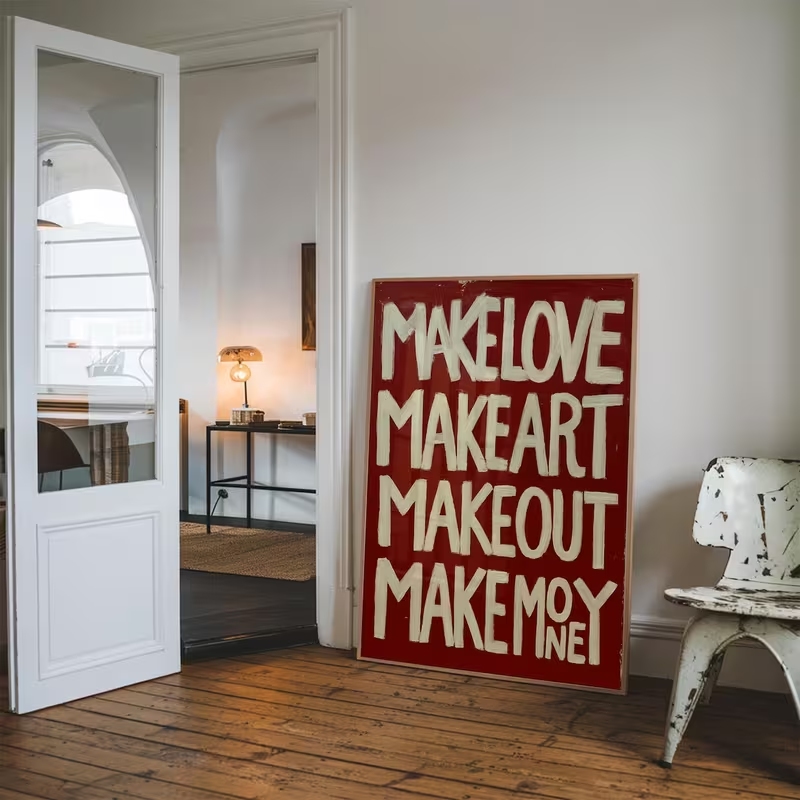 Modern,Retro Self Made Love Ki - Home Decor Nz recension och pris