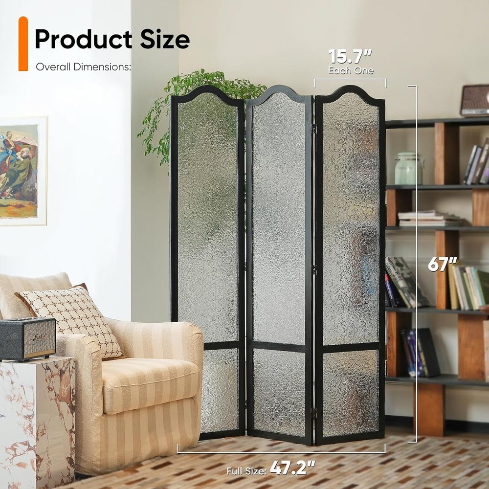 Black 3-Panel Acrylic Room Div - Room Divider Screen recension och pris