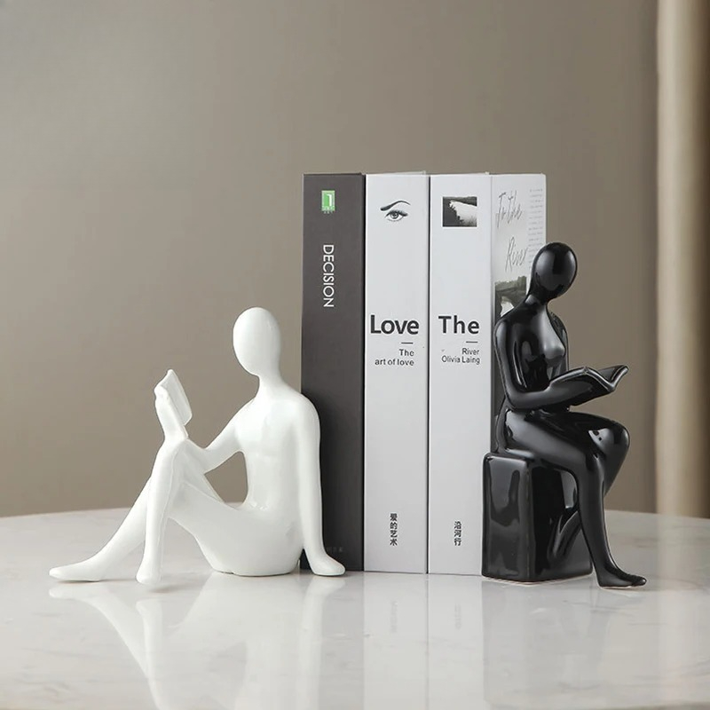 Reader Character Ceramic Statu - Aesthetic Bookend recension och pris
