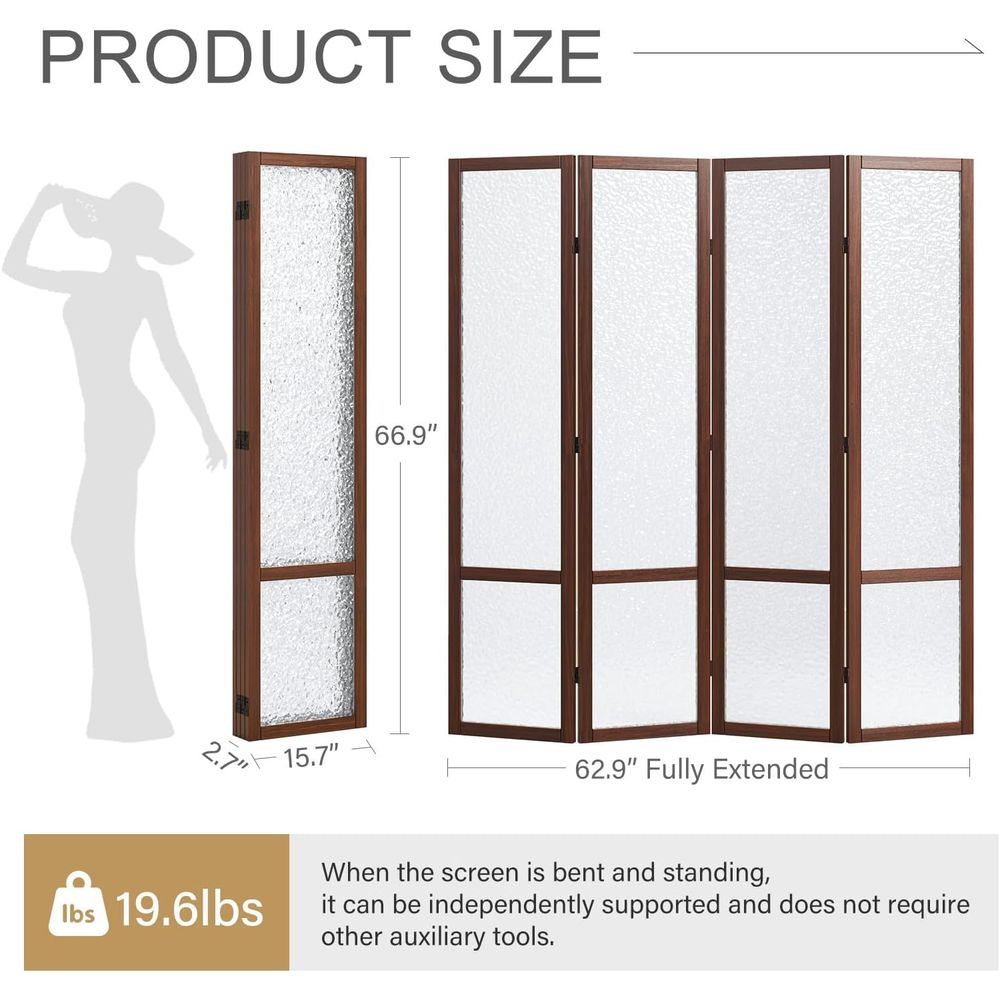 4-Panel Acrylic Folding Room D - Room Divider Screen recension och pris