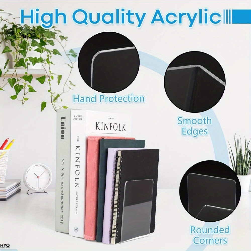 4/8pcs Set Clear Acrylic Booke - Aesthetic Bookend recension och pris