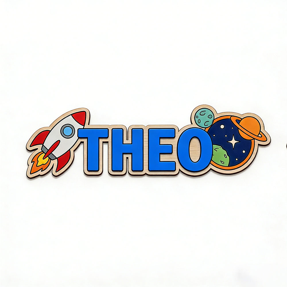 Personalized Space Rocket Name - Home Decor Rustic recension och pris