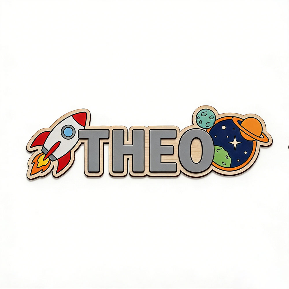 Personalized Space Rocket Name - Home Decor Rustic recension och pris
