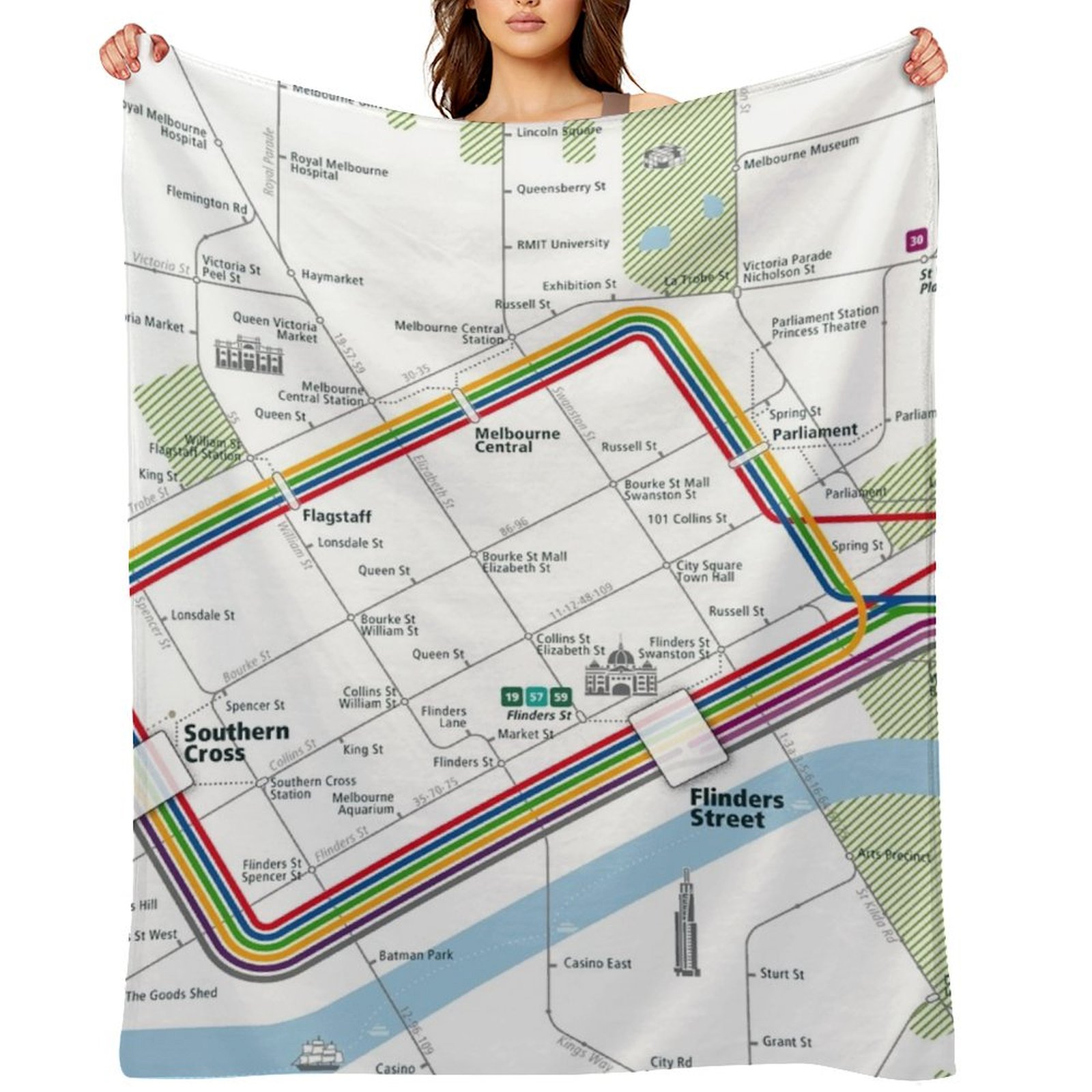 Melbourne City Rail Map Square - Home Decor Melbourne recension och pris