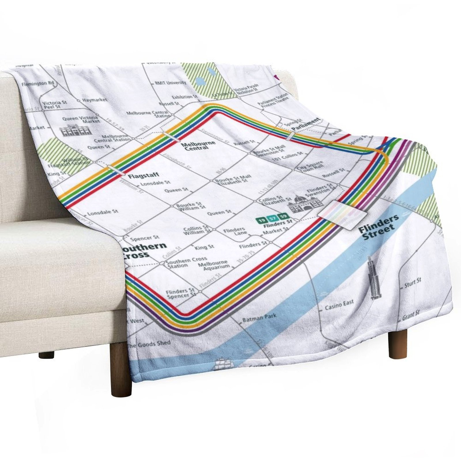 Melbourne City Rail Map Square - Home Decor Melbourne recension och pris