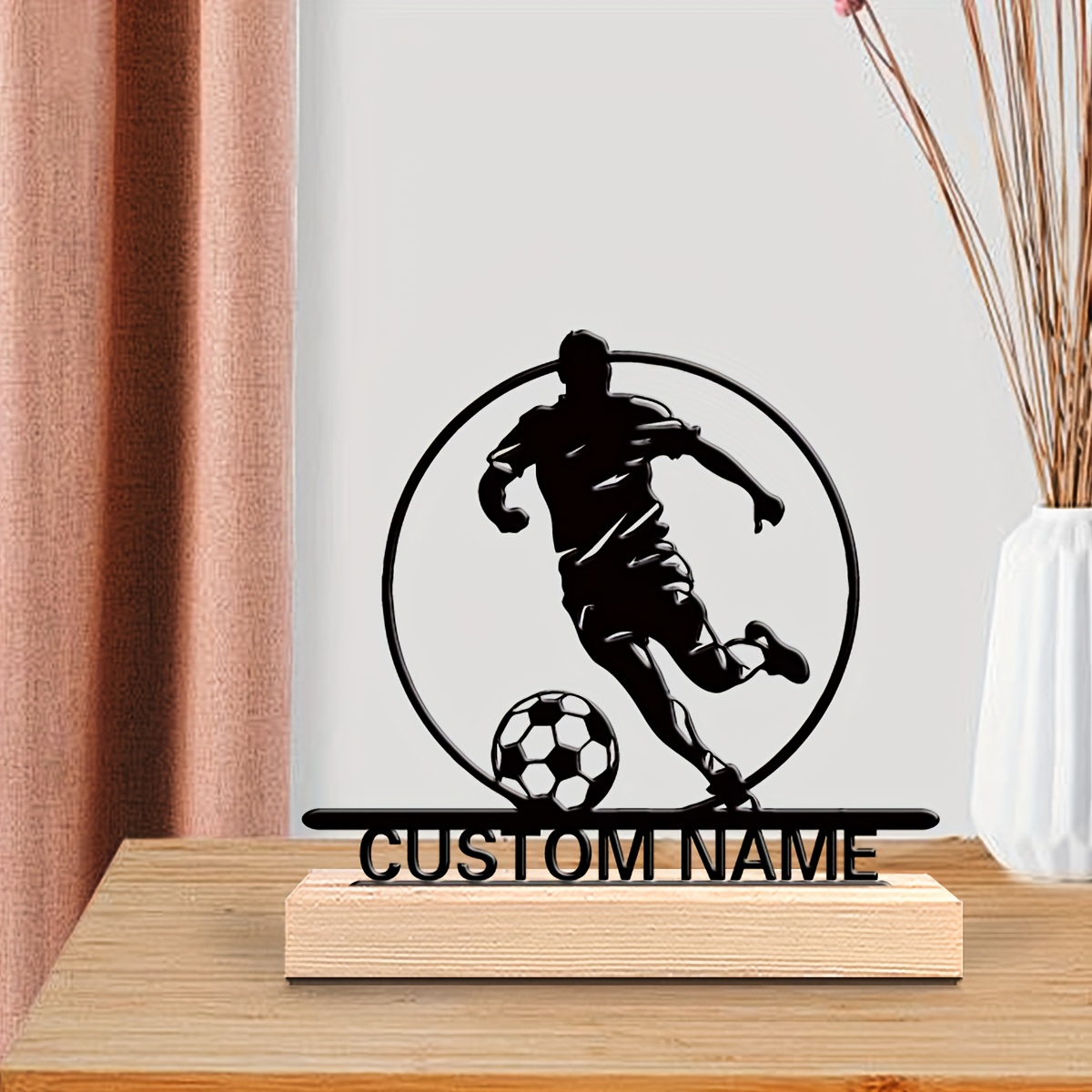 Custom Soccer Player Metal Sta - Home Decor Happy recension och pris