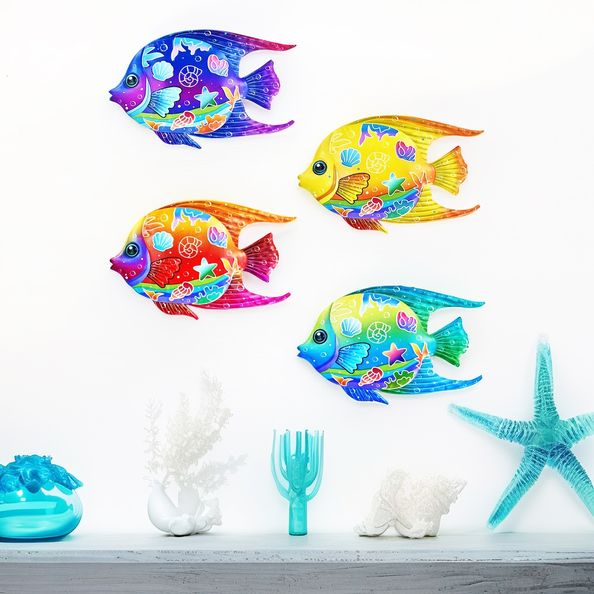 Eye-catching Metal Ocean Fish  - Home Decor Quirky recension och pris
