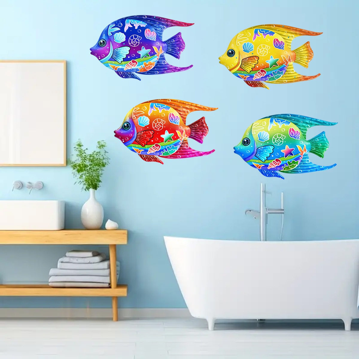 Eye-catching Metal Ocean Fish  - Home Decor Quirky recension och pris