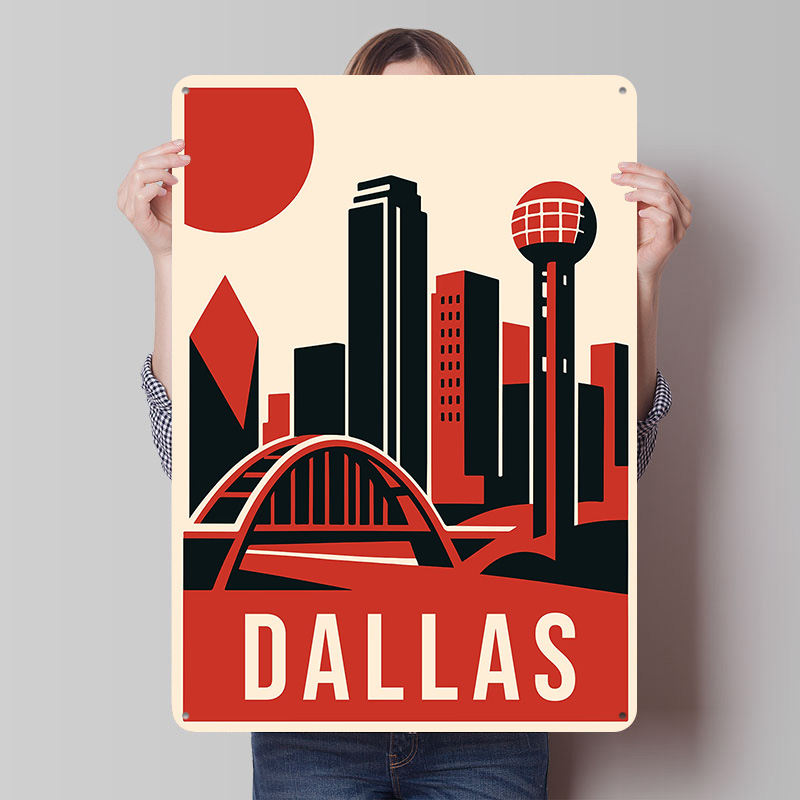 Dallas Vintage Travel Printed  - Home Decor Dallas recension och pris