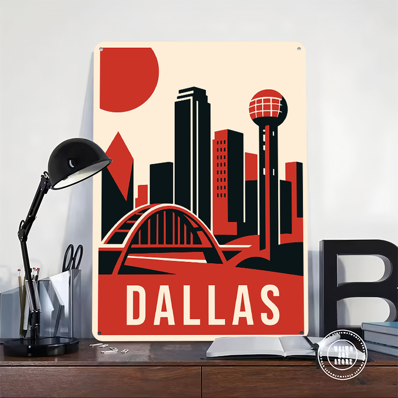 Dallas Vintage Travel Printed  - Home Decor Dallas recension och pris