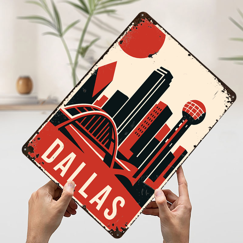 Dallas Vintage Travel Printed  - Home Decor Dallas recension och pris
