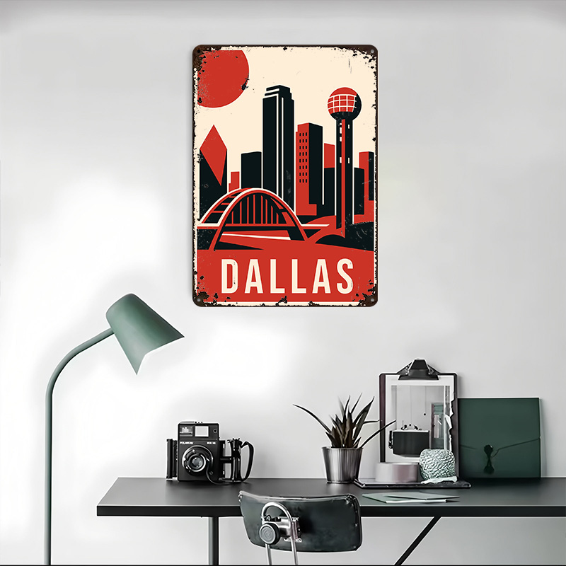 Dallas Vintage Travel Printed  - Home Decor Dallas recension och pris