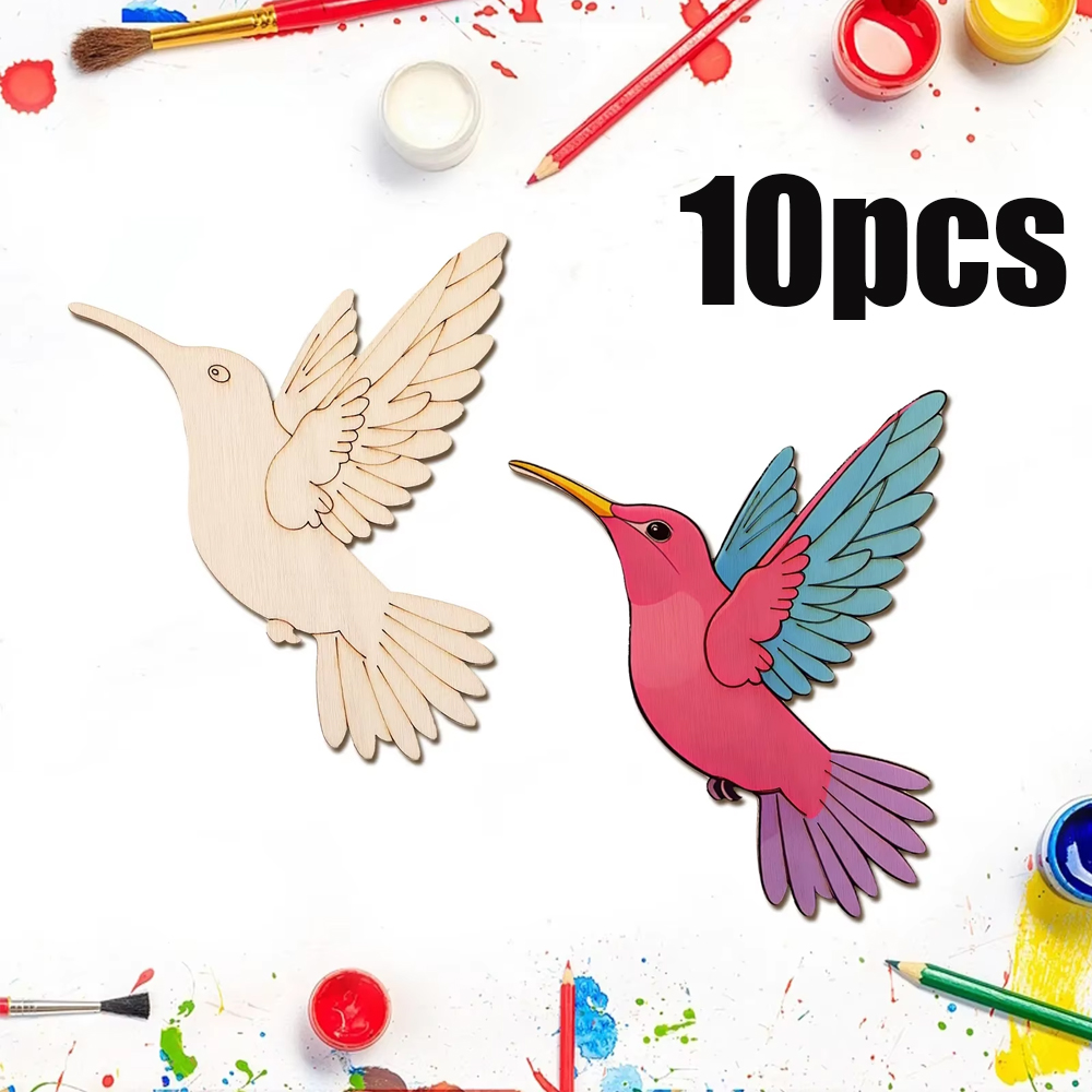 10pcs Unfinished Wood Animal B - Home Decor Painting recension och pris