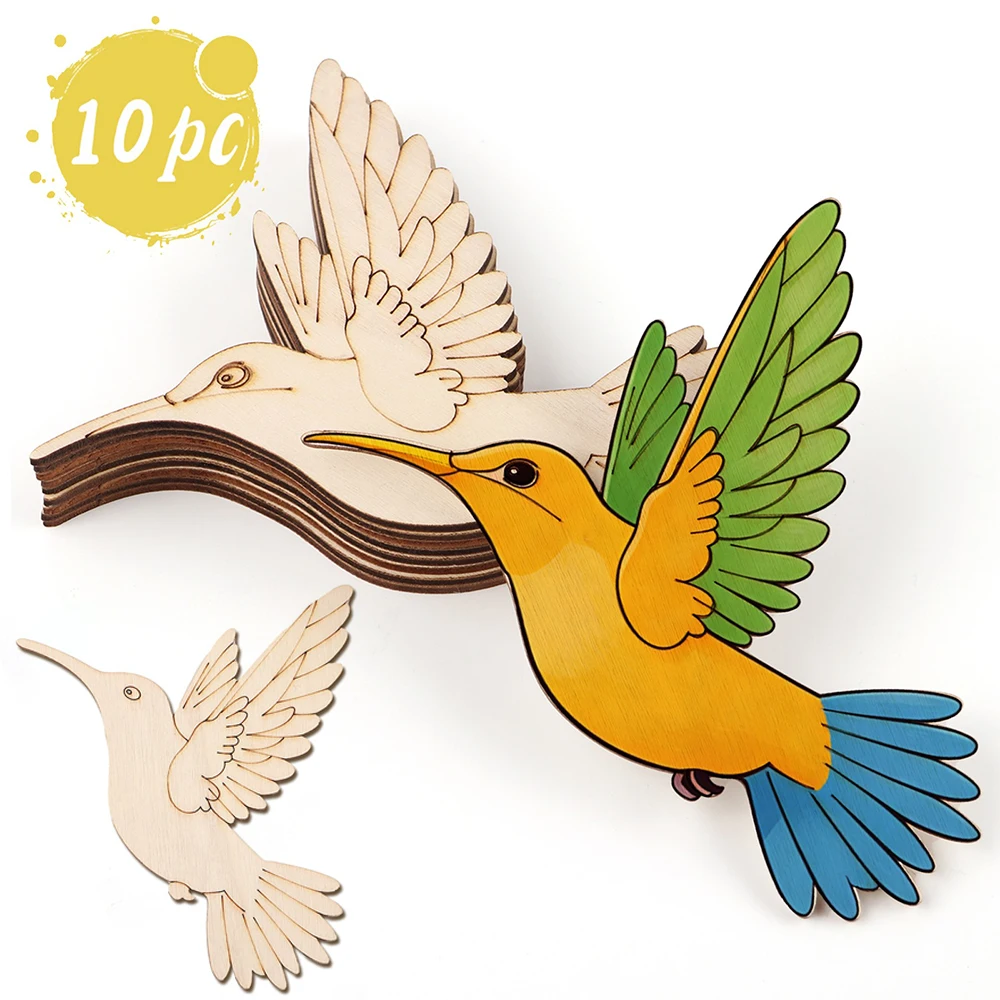 10pcs Unfinished Wood Animal B - Home Decor Painting recension och pris