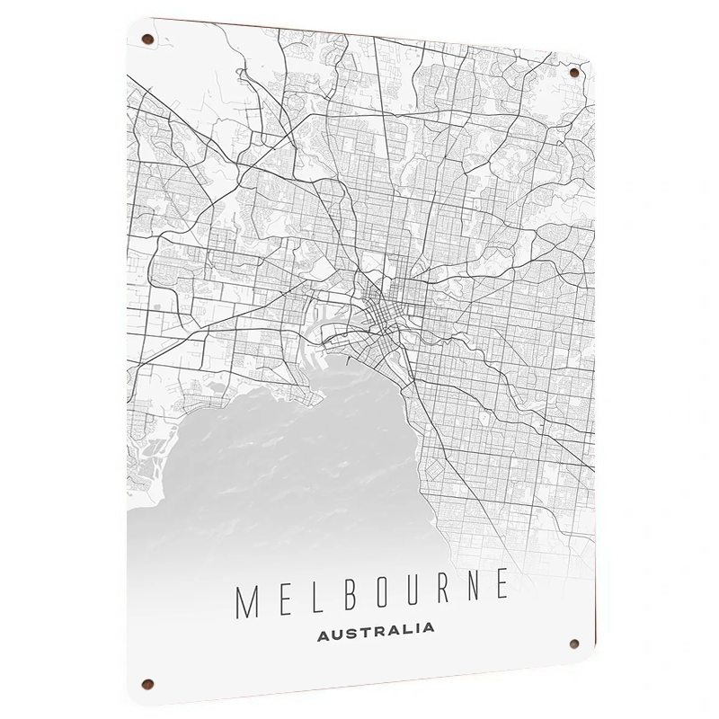 Melbourne City Map Metal Wall  - Home Decor Melbourne recension och pris