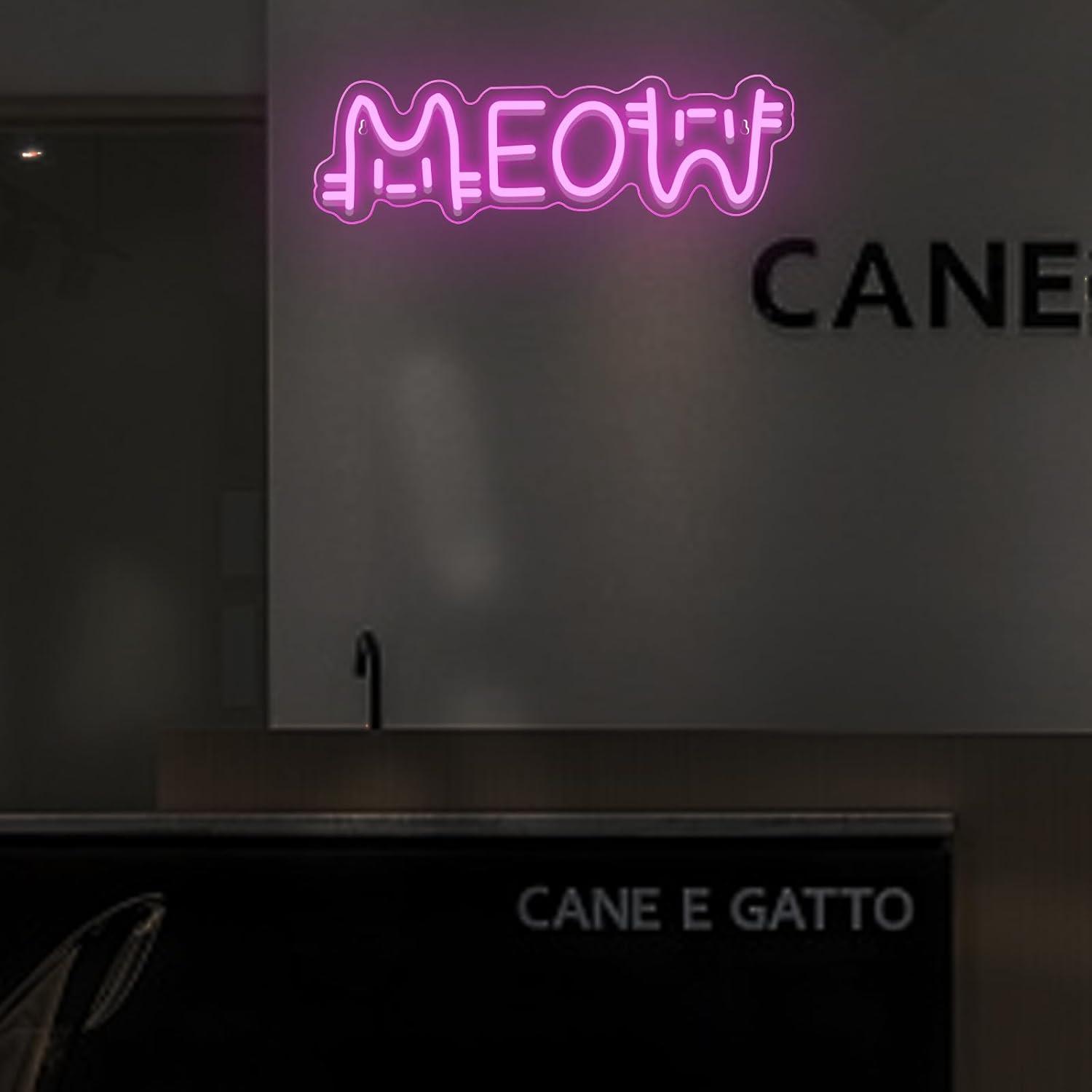 Meow Neon Sign Cat USB Powered - Home Decor Light recension och pris