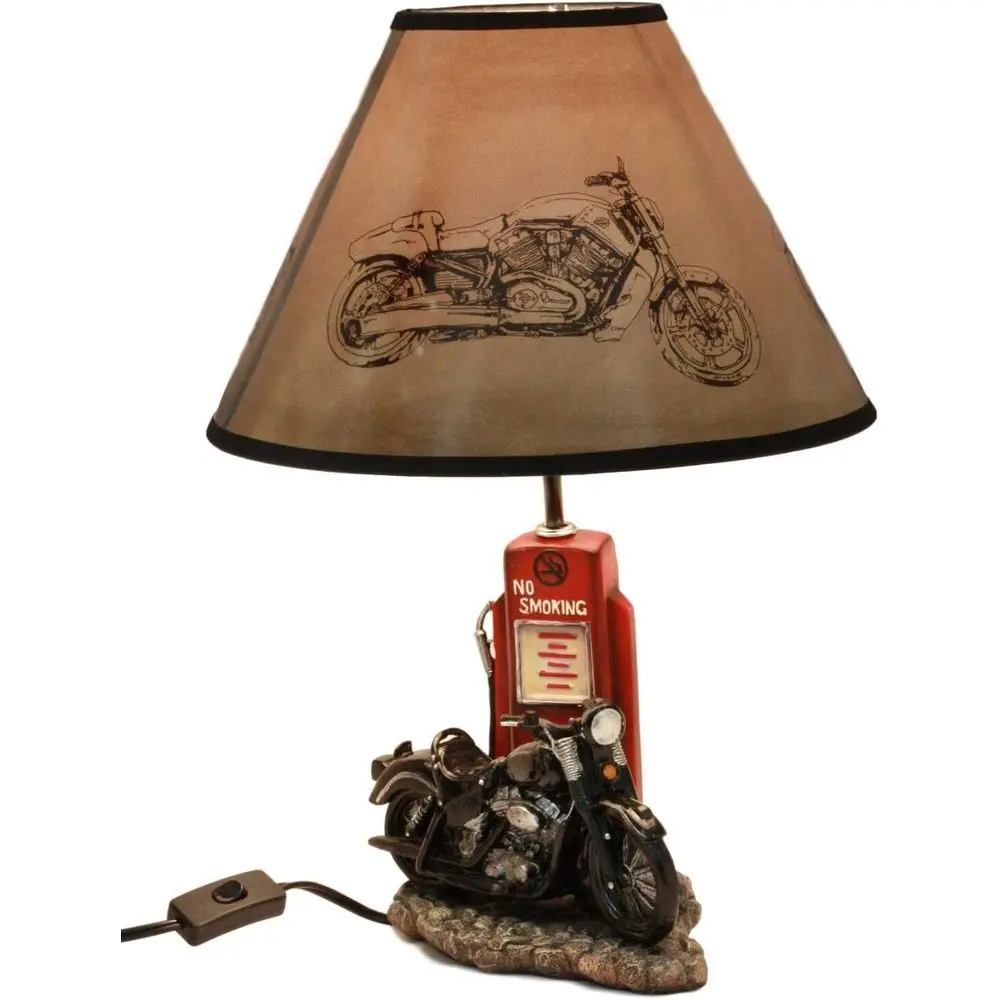 Vintage Retro Black Motorcycle - Home Decor Light recension och pris