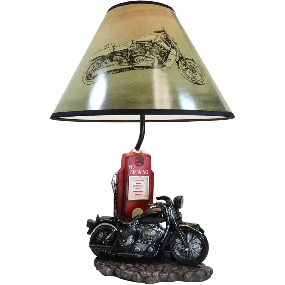 Vintage Retro Black Motorcycle - Home Decor Light recension och pris