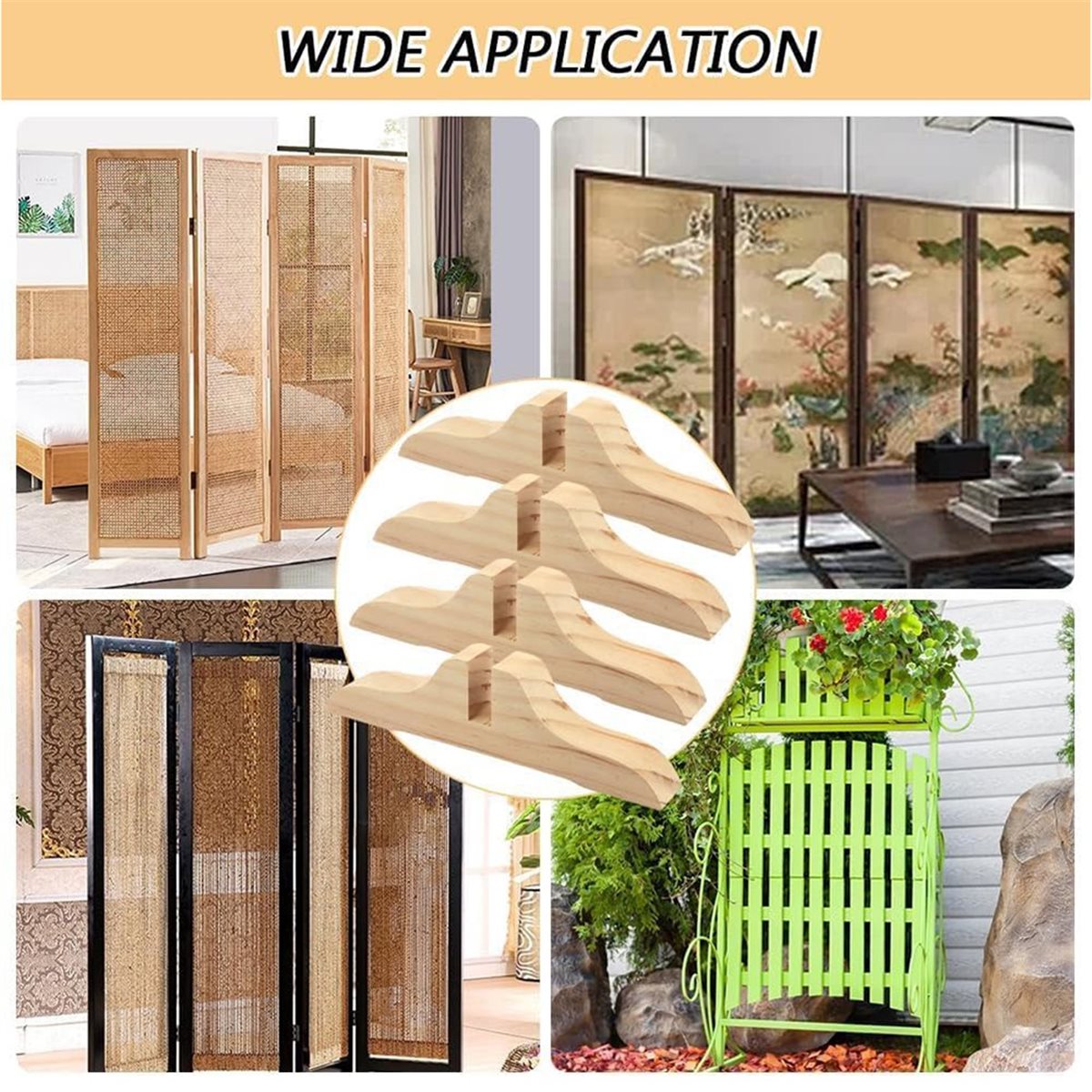 PHONE&GEAR 4pcs Wooden Room Di - Room Divider Screen recension och pris