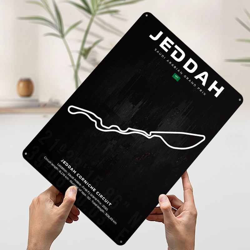 Jeddah Circuit Map Poster Cust - Home Decor Jeddah recension och pris