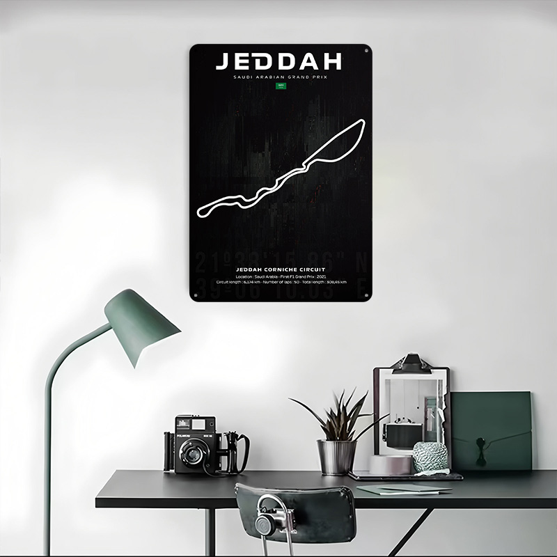 Jeddah Circuit Map Poster Cust - Home Decor Jeddah recension och pris