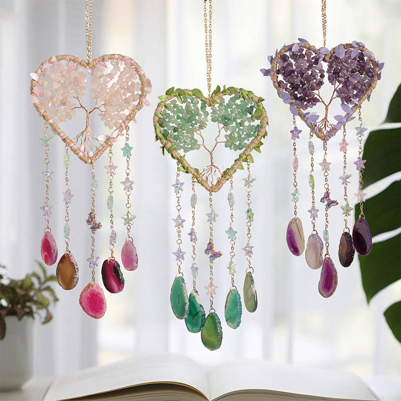 Crystal Purple Amethyst Quartz - Boho Wind Chimes recension och pris