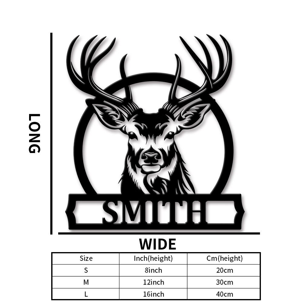 Personalized Deer Family Name  - Home Decor Rustic recension och pris