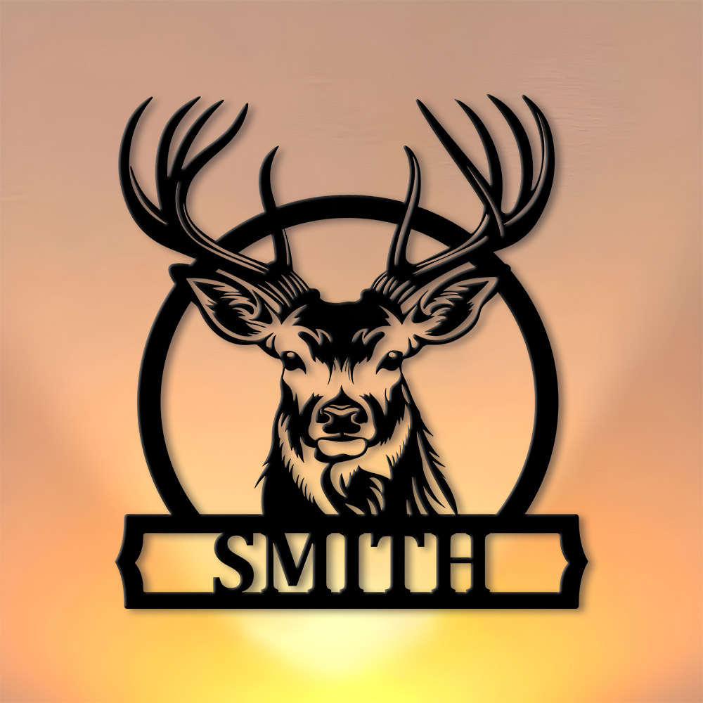 Personalized Deer Family Name  - Home Decor Rustic recension och pris