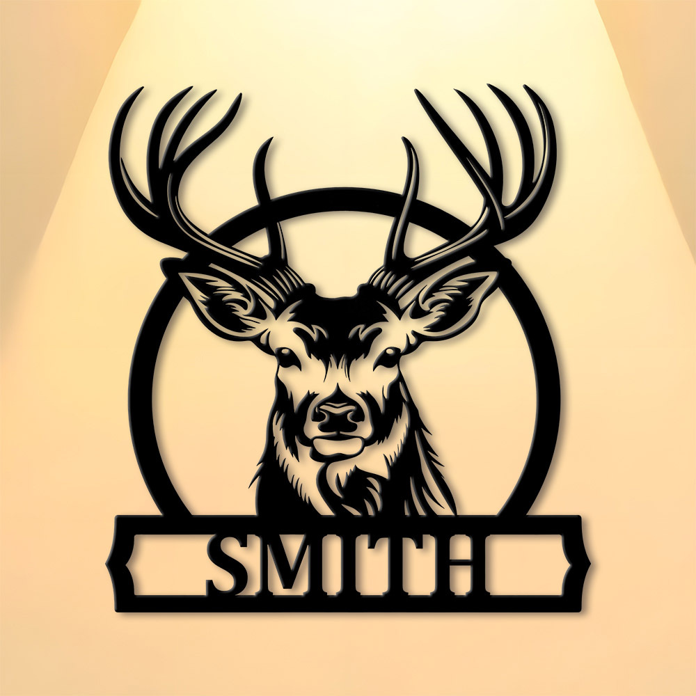Personalized Deer Family Name  - Home Decor Rustic recension och pris