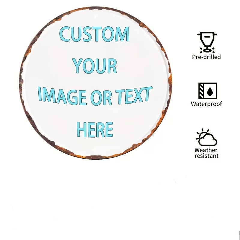 Custom Round Metal Tin Sign, P - Home Decor Free Images recension och pris